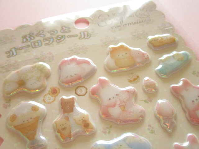 Photo: Kawaii Cute ぷくっとオーロラ Puffy Stickers Sheet San-x *Sugarcocomuu (SE64308)