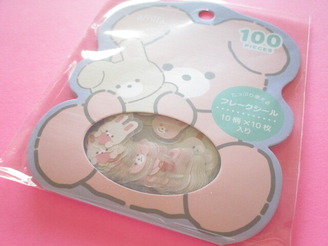 Photo1: Kawaii Cute Sticker Flakes Sack Daily Animal  Amifa *Rabbit (141160-3)