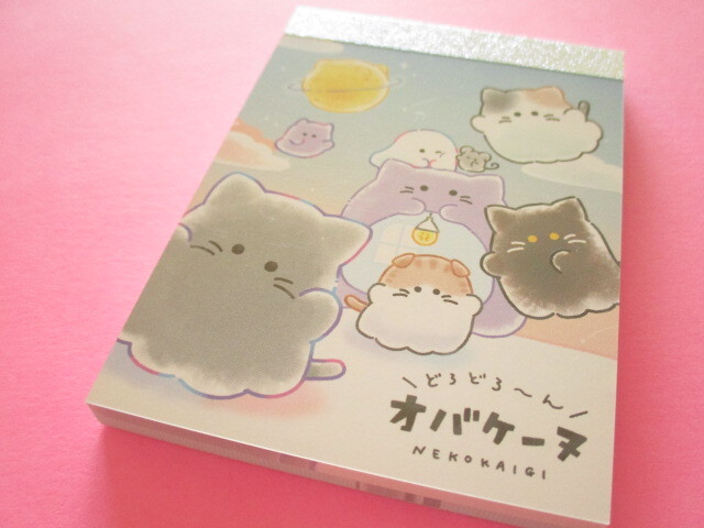 Photo1: Kawaii Cute Mini Memo Pad Obakenu Crux *ネコかいぎ (125695)