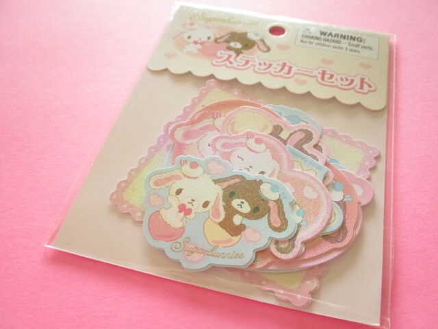 Photo1: Kawaii Cute Sticker Flakes Sack Sanrio Original *Sugarbunnies (35696-4)