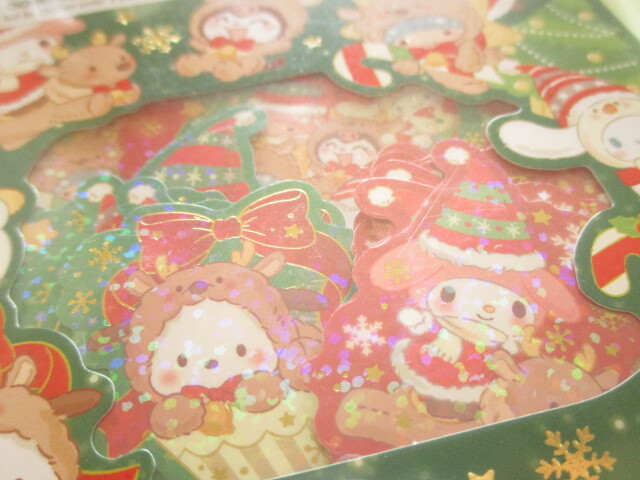 Photo: Kawaii Cute Sticker Flakes Sack Sanrio Characters Sanrio Original *Christmas (11365-4)