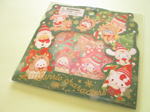 Photo1: Kawaii Cute Sticker Flakes Sack Sanrio Characters Sanrio Original *Christmas (11365-4)