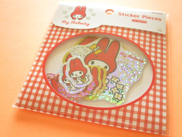 Photo1: Kawaii Cute Sticker Flakes Sack Sanrio Characters sun-star *My Melody Red (S8546290)