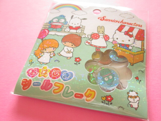 Photo1: Kawaii Cute Ohajiki Disc Sticker Flakes Sack Sanrio *Sanrio Characters (126718)