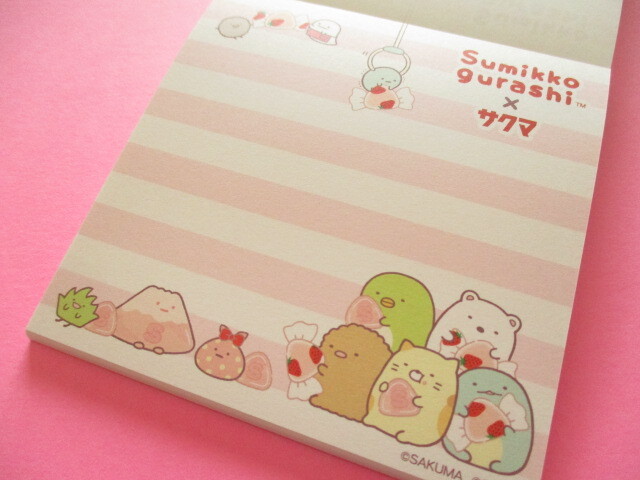 Photo: Kawaii Cute Square Memo Pad Sumikkogurashi San-x *Sakuma Strawberry milk candy (MH24502)