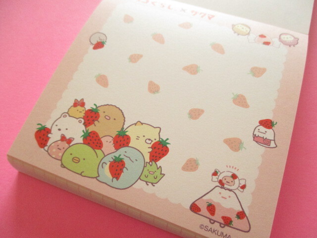 Photo: Kawaii Cute Square Memo Pad Sumikkogurashi San-x *Sakuma Strawberry milk candy (MH24502)