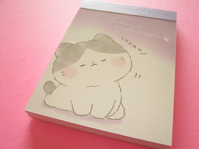 Photo1: Kawaii Cute Mini Memo Pad Uchino Mofumofu Kamio Japan *Cat (224114)