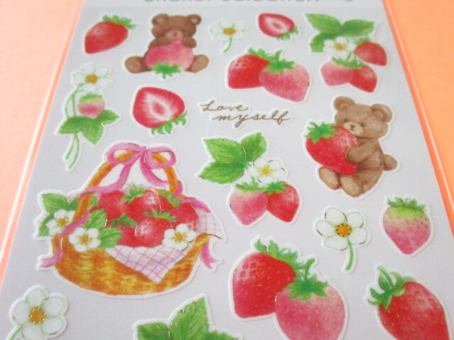 Photo: Kawaii Cute Stickers Sheet Gaia *Strawberry Life (466765)