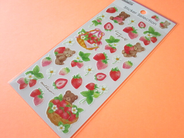 Photo1: Kawaii Cute Stickers Sheet Gaia *Strawberry Life (466765)