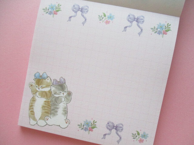 Photo: Kawaii Cute Medium Square Memo Pad Mofusand sun-star *Ribbon Design (S2846390)