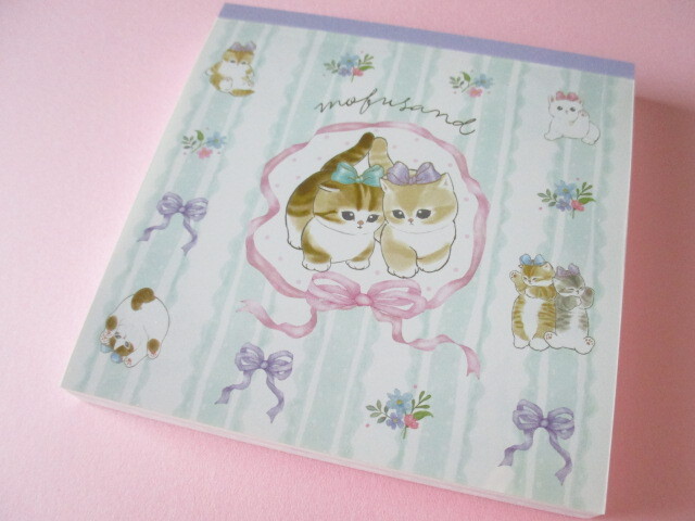 Photo1: Kawaii Cute Medium Square Memo Pad Mofusand sun-star *Ribbon Design (S2846390)