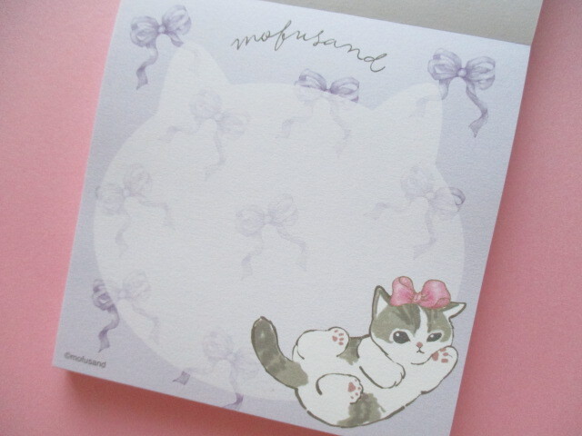 Photo: Kawaii Cute Medium Square Memo Pad Mofusand sun-star *Ribbon Design (S2846390)