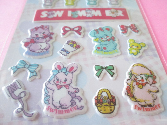 Photo: Kawaii Cute Puffy Stickers Sheet  *SWIMMER (SE-SW10272)