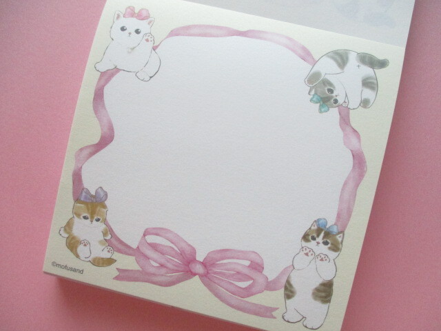 Photo: Kawaii Cute Medium Square Memo Pad Mofusand sun-star *Ribbon Design (S2846390)