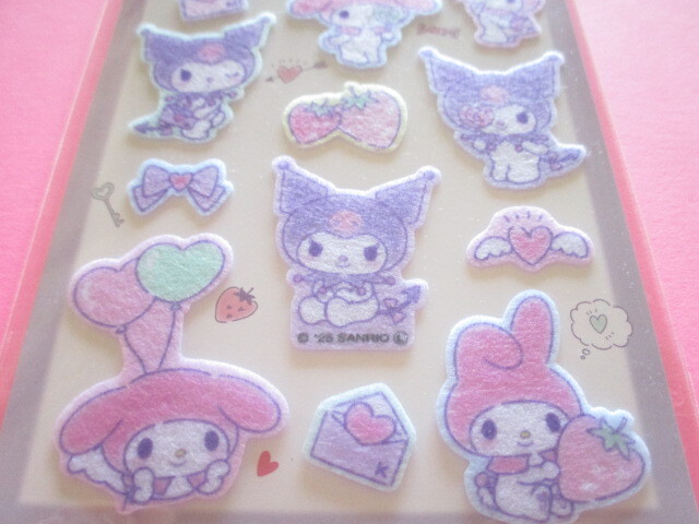 Photo: Kawaii Cute Felt Stickers Sheet Sanrio *My Melody/ Kuromi (129064)