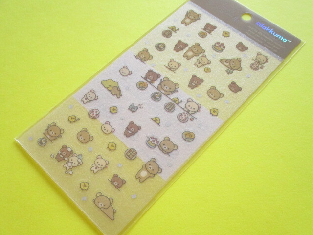 Photo1: Kawaii Cute Lame Clear Stickers Sheet San-x *Rilakkuma (SE66003)