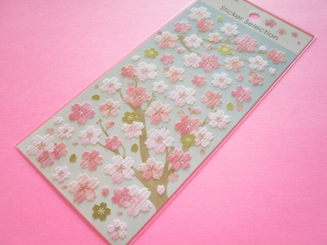 Photo1: Beautiful Stickers Sheet Cherry Blossom Gaia *Japanese Cherry Blossom (466771-2)