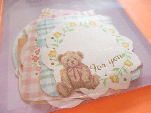 Photo: Kawaii Cute Wrapping Sticker Flakes Sack Loujene *Bear (LJP-WS-22 purple)