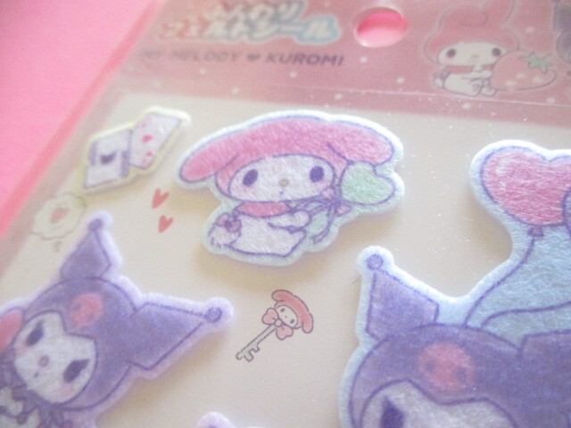 Photo: Kawaii Cute Felt Stickers Sheet Sanrio *My Melody/ Kuromi (129064)