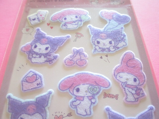 Photo: Kawaii Cute Felt Stickers Sheet Sanrio *My Melody/ Kuromi (129064)