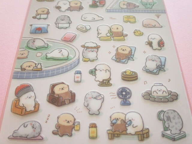 Photo: Kawaii Cute Design Stickers Sheet Gaia *Public Bath (466778-1)