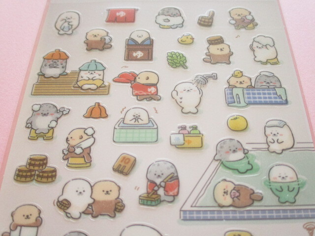 Photo: Kawaii Cute Design Stickers Sheet Gaia *Public Bath (466778-1)