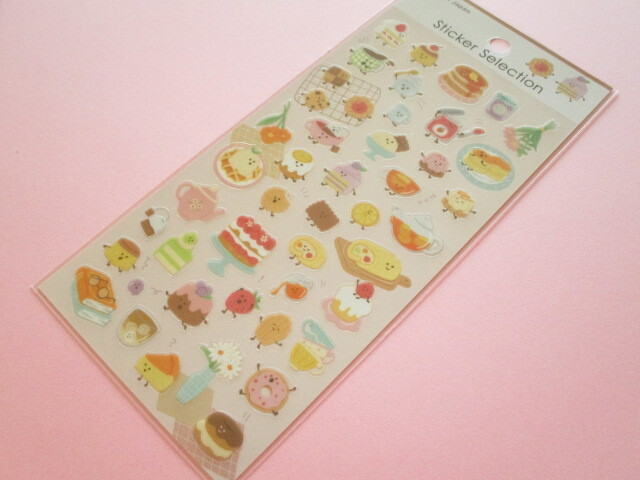 Photo1: Kawaii Cute Design Stickers Sheet Gaia *Friendly Food 2 (466775-1)