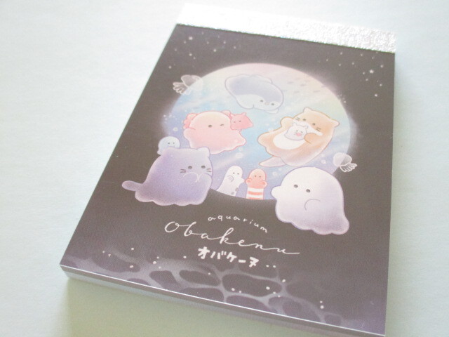 Photo1: Kawaii Cute Mini Memo Pad Obakenu Crux *Aquarium (128457)