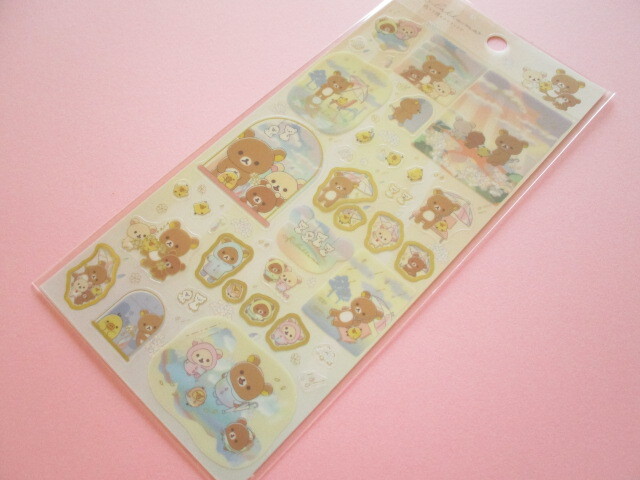 Photo1: Kawaii Cute Stickers Sheet Rilakkuma San-x *Clear After Rain (SE65302)