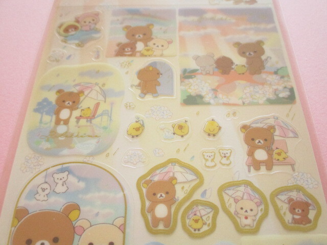 Photo: Kawaii Cute Stickers Sheet Rilakkuma San-x *Clear After Rain (SE65302)