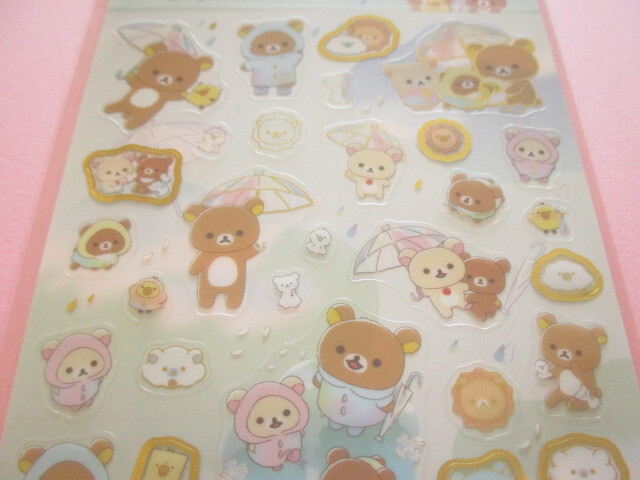 Photo: Kawaii Cute Stickers Sheet Rilakkuma San-x *Clear After Rain (SE65301)