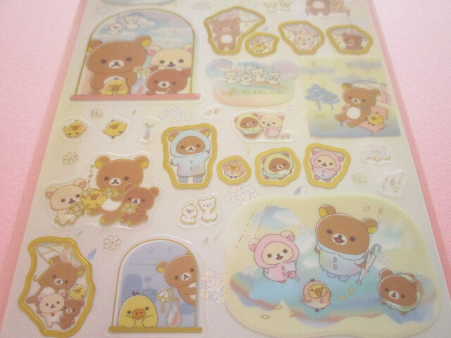 Photo: Kawaii Cute Stickers Sheet Rilakkuma San-x *Clear After Rain (SE65302)