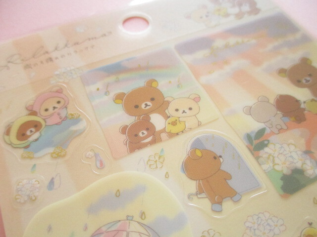 Photo: Kawaii Cute Stickers Sheet Rilakkuma San-x *Clear After Rain (SE65302)