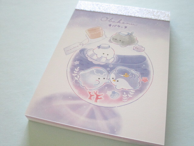 Photo1: Kawaii Cute Mini Memo Pad Obakenu Crux *Marine Bottle (128455)