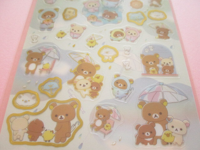 Photo: Kawaii Cute Stickers Sheet Rilakkuma San-x *Clear After Rain (SE65301)