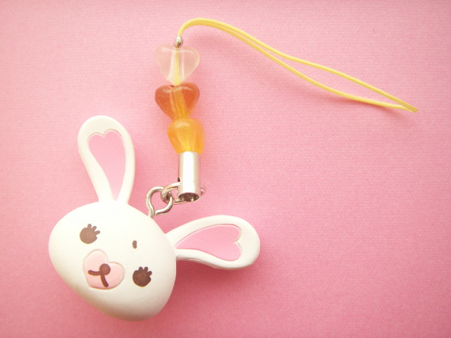 Kawaii Phone Charms, Cute Pastel Keychain, Planner Charm, Bunny and Rabbit,  
